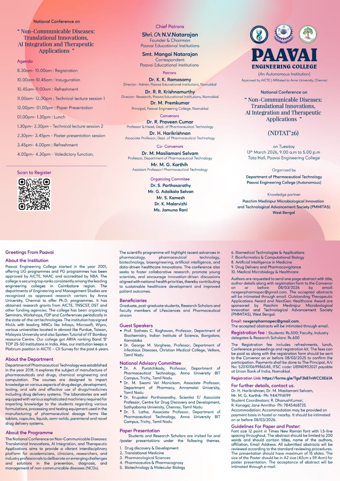 Non-Communicable Diseases: Translational Innovations, AI Integration and Therapeutic Applications (NDTAT’26) Conference Poster 